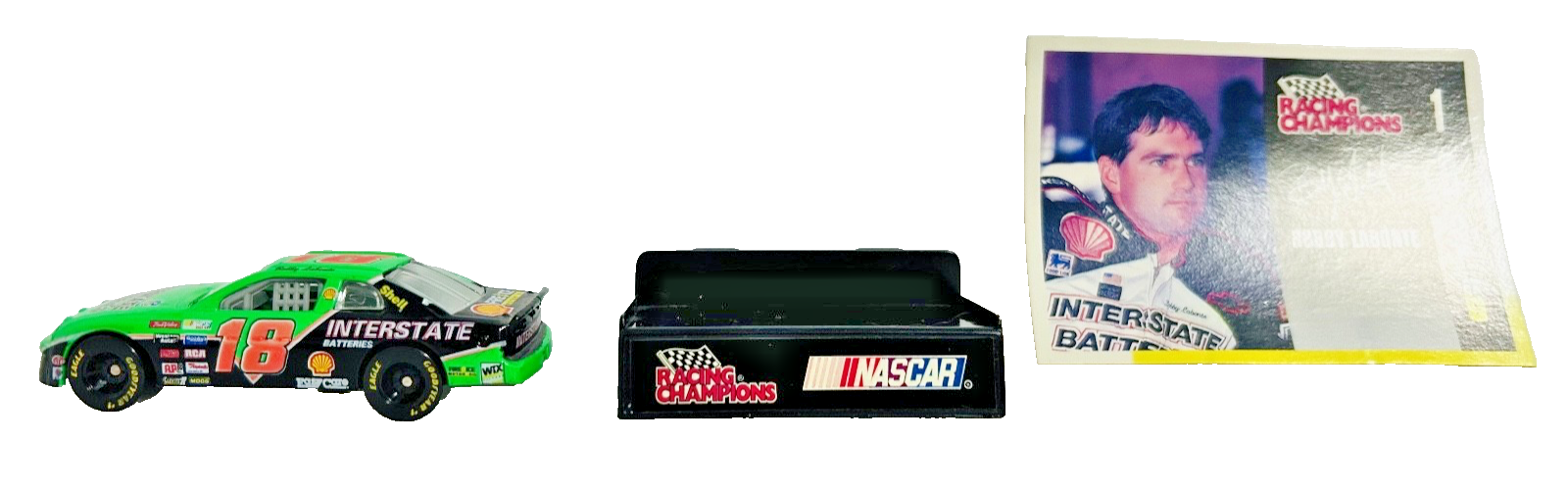 Bobby Labonte #18 Interstate Batteries Racing Champions NASCAR Diecast w/ Card