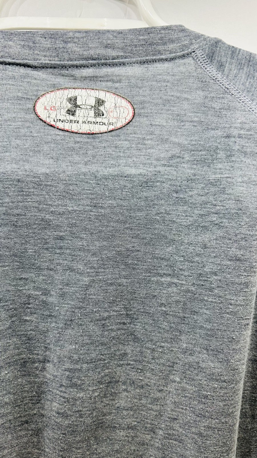 Under Armour Bethany Swedes Shirt Mens LG Gray HeatGear