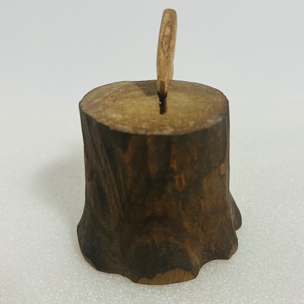 Hand Carved Wood Axe and Tree Stump Desk Decor Miniature Collectible