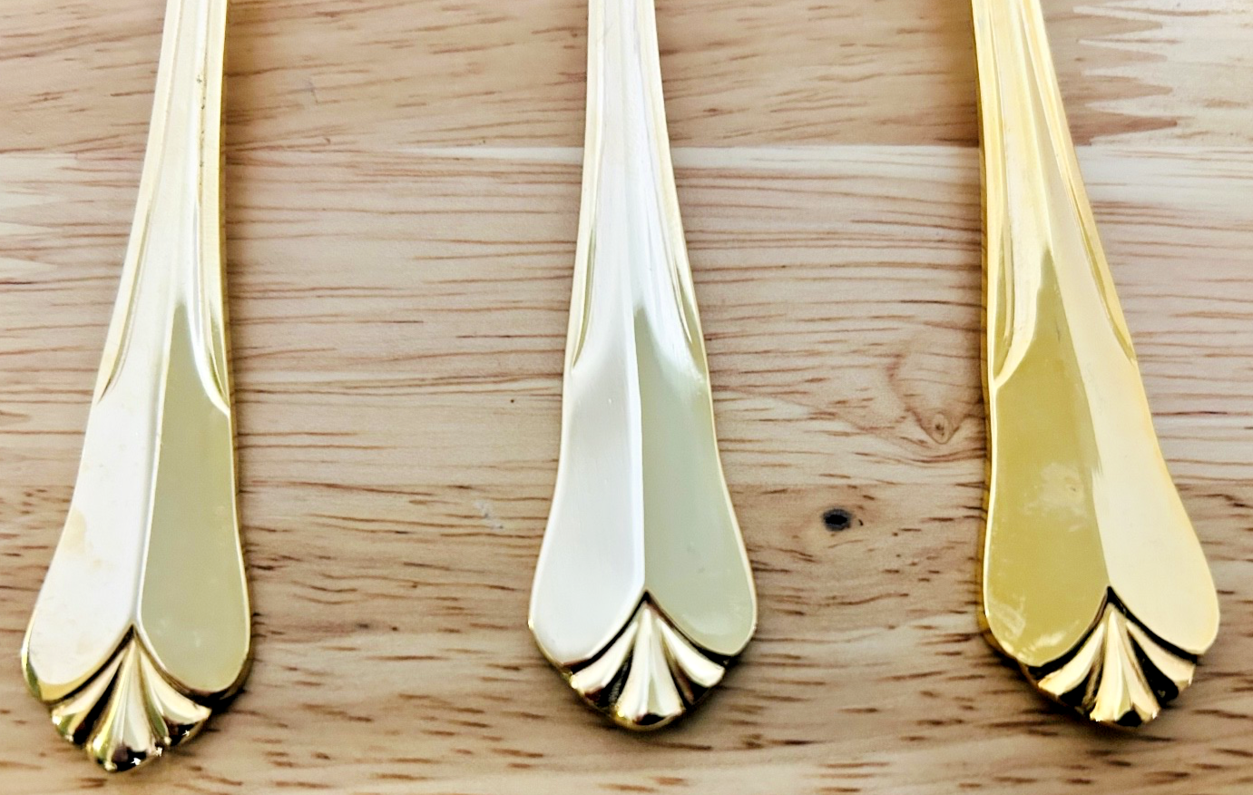 Hampton Silversmiths Gold Salad Forks Lot of 24 Stainless Replacement China 247