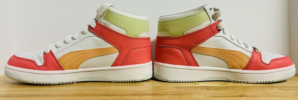 Puma Rebound LayUp Mid White Coral Womens 6.5C Sneakers 370486 35