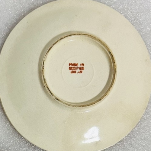 Occupied Japan Hand Painted Demitasse Cup w 3 Saucers Cherubs Vintage