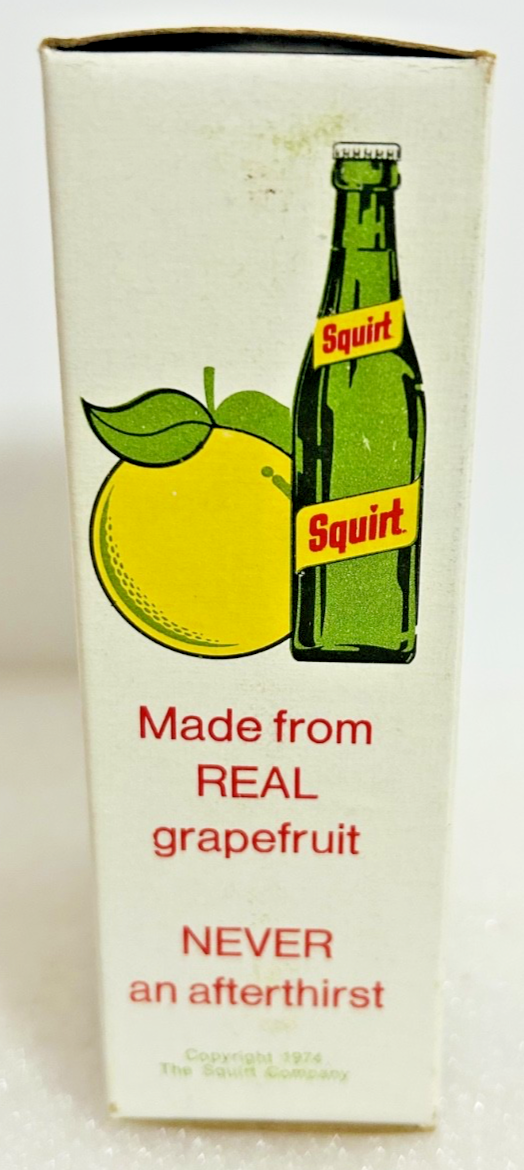 Vintage Squirt Soda Salt & Pepper Shakers w Box Green Glass Bottles