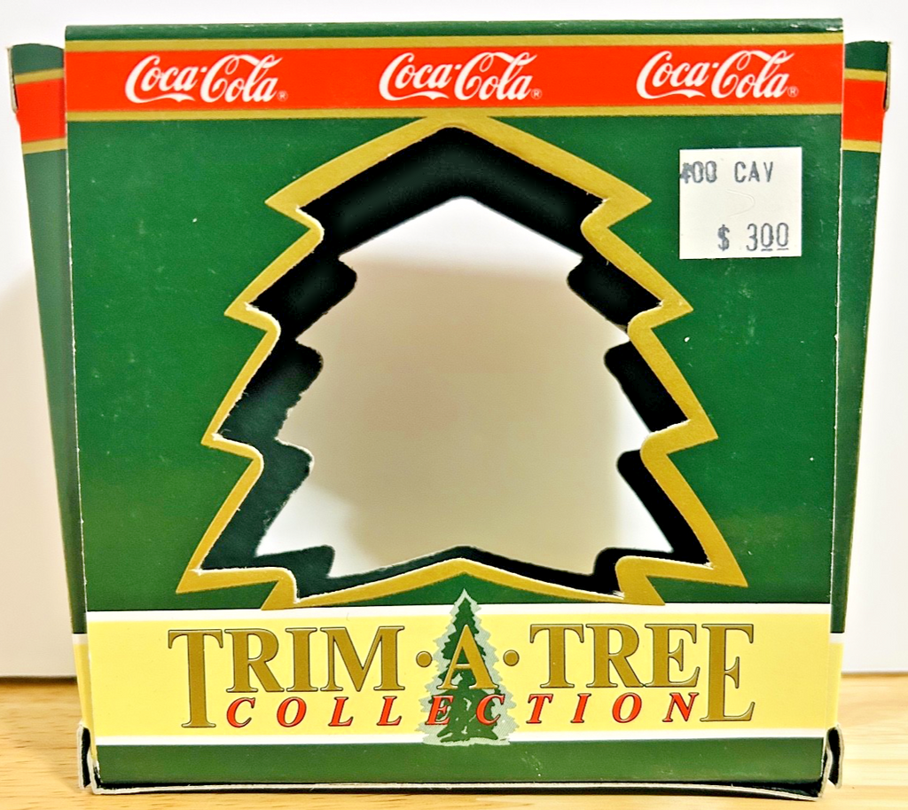 Coca-Cola Trim-A-Tree Collection Bottle Cap Santa Christmas Ornament w/ Box 1990