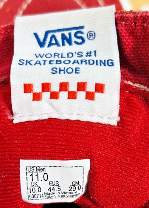 Vans Sk8-Hi Red White Leather Skate Shoes Men’s 11 PopCush
