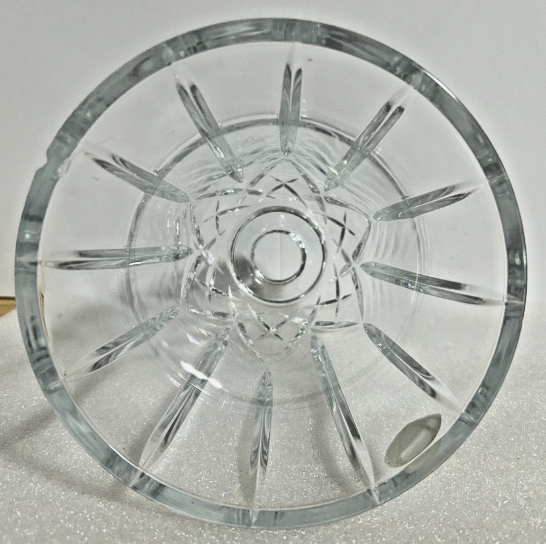 Vintage Cut Glass Hurricane Lamp Shade 8” Crystal Flared Globe