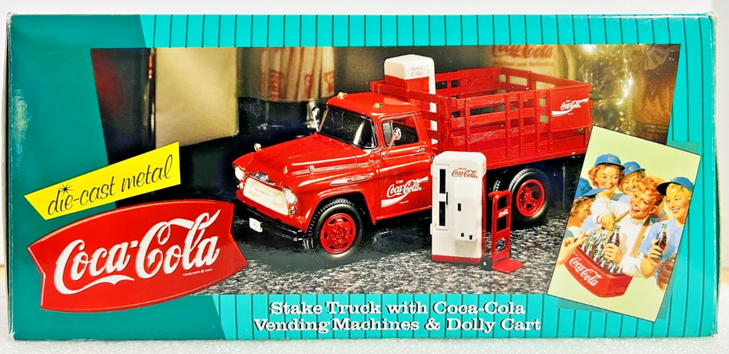 Ertl Coca-Cola Diecast Stake Truck w Vending Machines Dolly F296