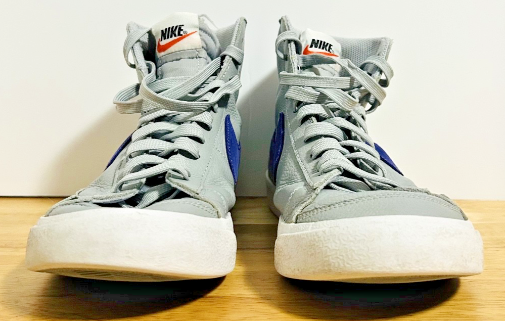 Nike Blazer Mid Gray Blue KSU Wildcats Leather Sneakers Men’s 10.5
