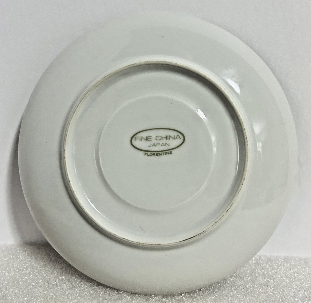 Fine China Japan Florentine 6" Saucer Plate Green Yellow Floral