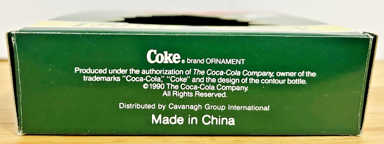 Coca-Cola Trim-A-Tree Collection Bottle Cap Santa Christmas Ornament w/ Box 1990