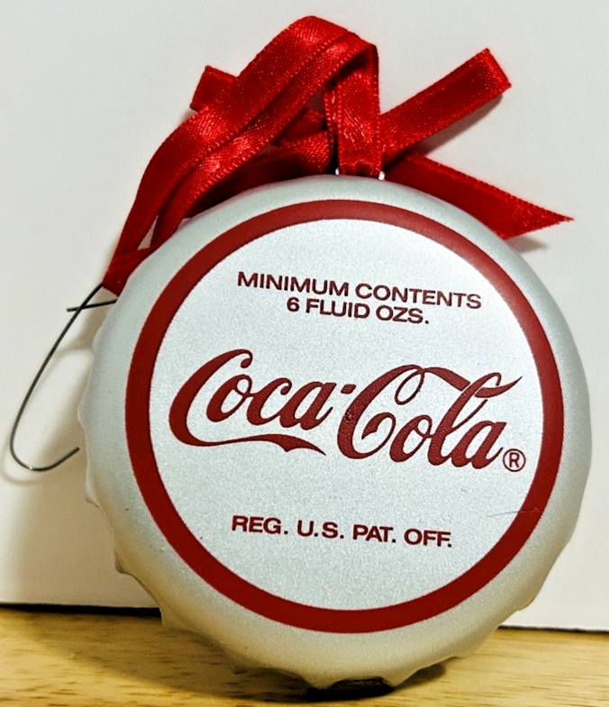 Coca-Cola Trim-A-Tree Collection Bottle Cap Santa Christmas Ornament w/ Box 1990