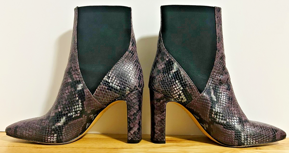 Vince Camuto Women’s 7.5M Purple Snakeskin Ankle Boots Heels