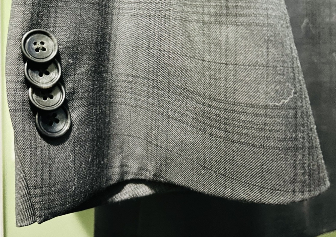 Kenneth Cole New York 46L Gray Plaid 100% Wool Sport Coat Blazer 2 Button
