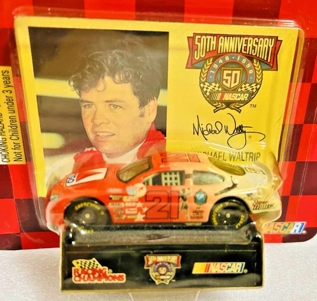 Racing Champions 50th Anniversary #21 Michael Waltrip NASCAR 1:64 Diecast NIP