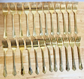 Hampton Silversmiths Gold Salad Forks Lot of 24 Stainless Replacement China 247