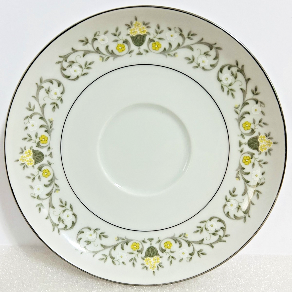 Fine China Japan Florentine 6" Saucer Plate Green Yellow Floral