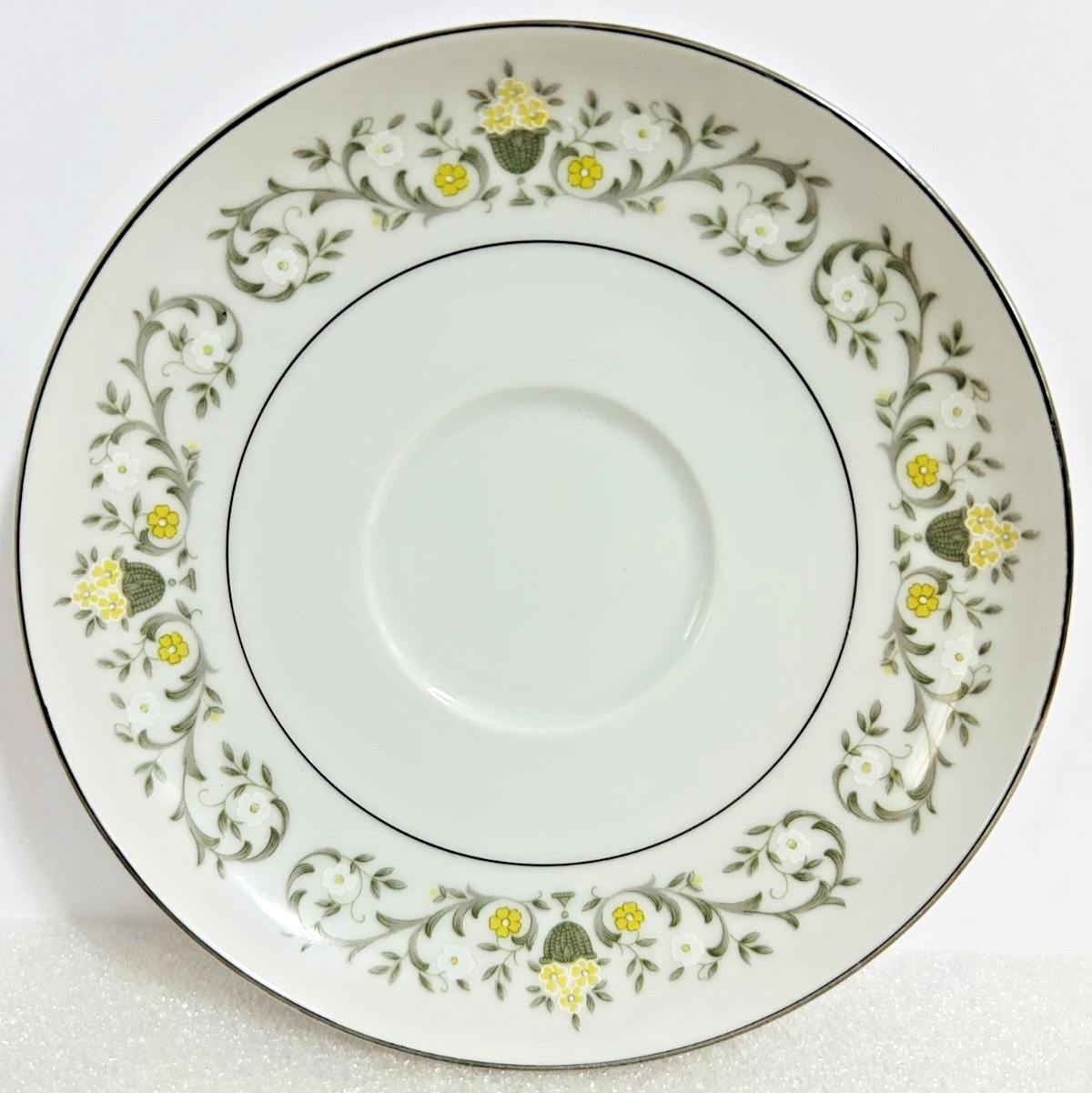 Fine China Japan Florentine 6" Saucer Plate Green Yellow Floral