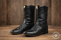 Justin 3703 Black Leather Roper Boots Womens 8.5B USA Western