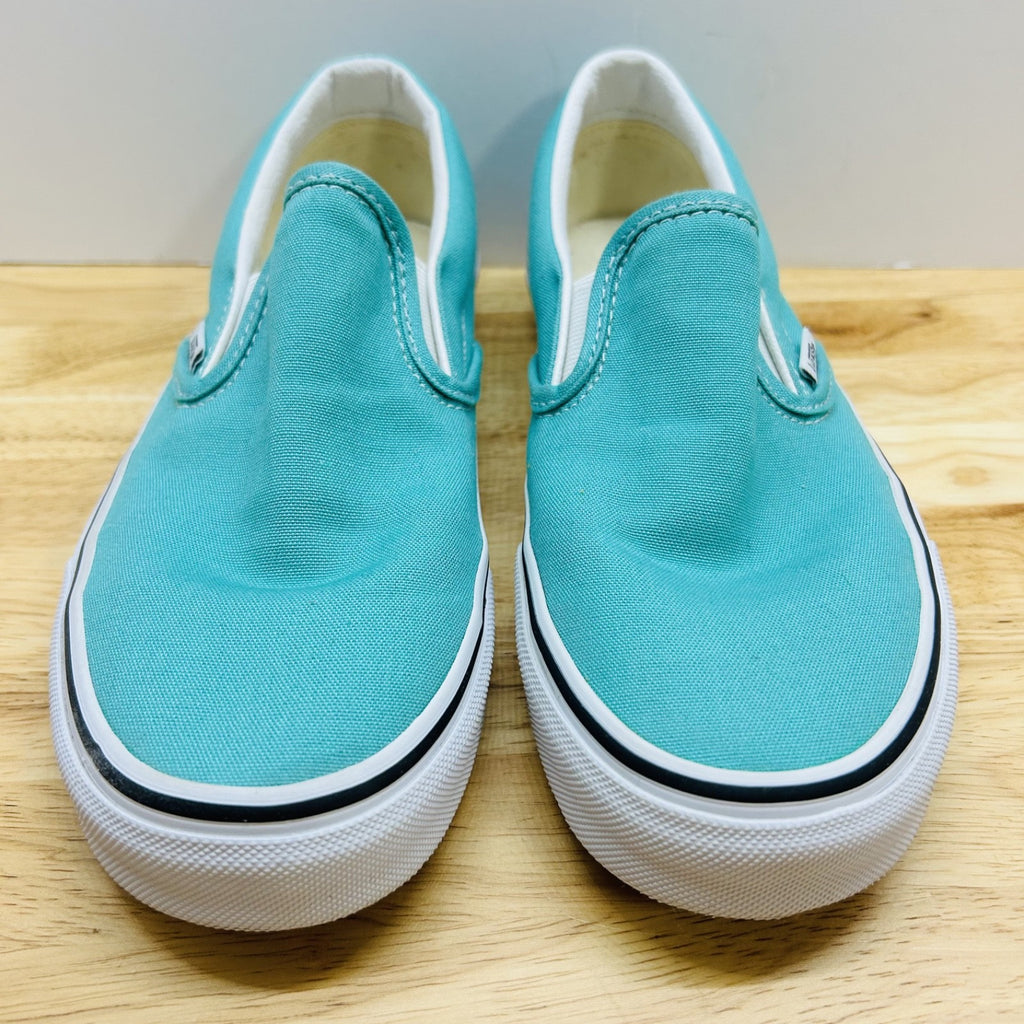 Vans Classic Slip On Teal Canvas Shoes Mens 5.5 Womens 7 Skate Casual