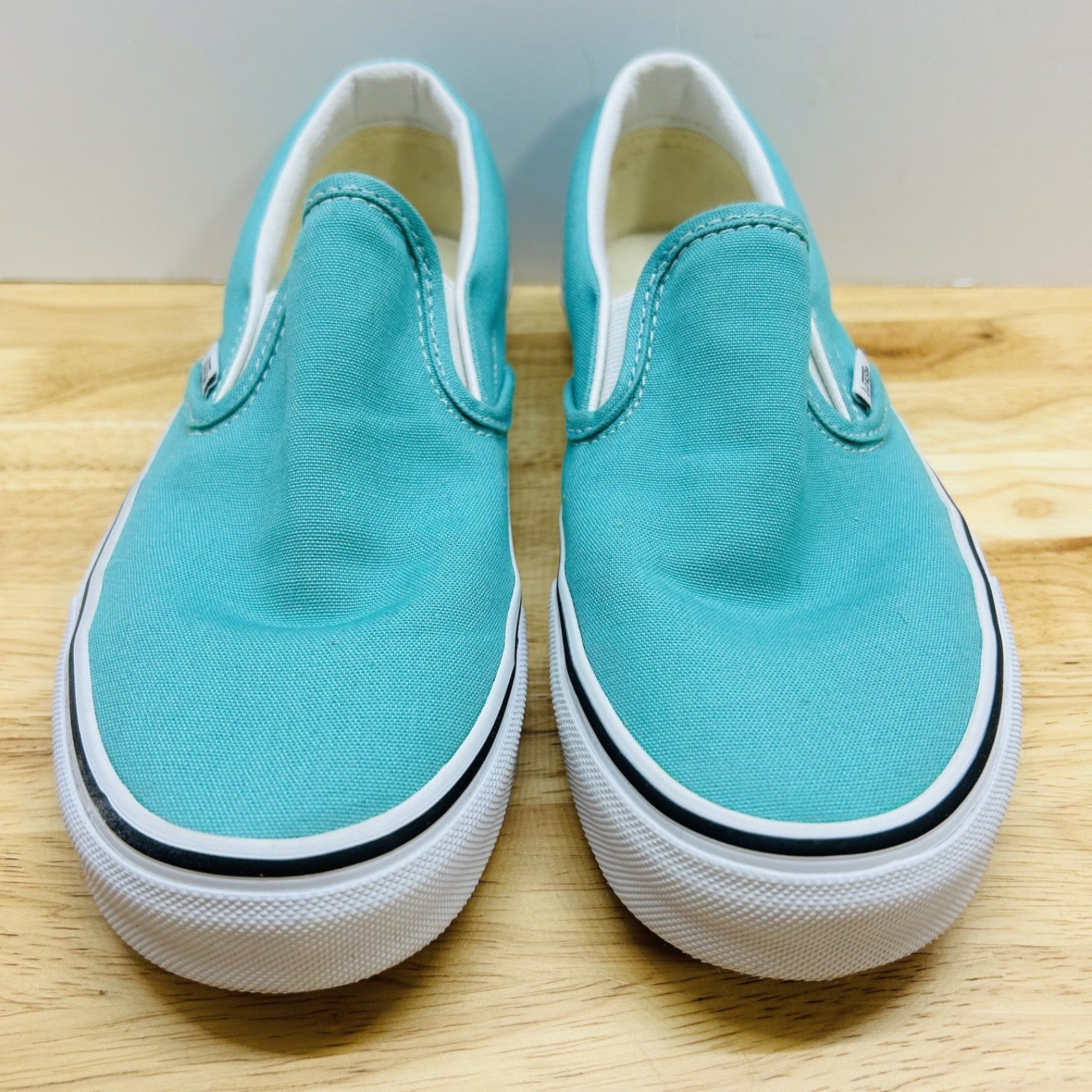 Vans Classic Slip On Teal Canvas Shoes Mens 5.5 Womens 7 Skate Casual