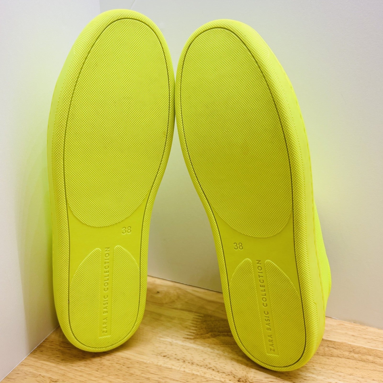 Zara Basic Collection Neon Yellow Sneakers Womens EU 38 US 7.5 8