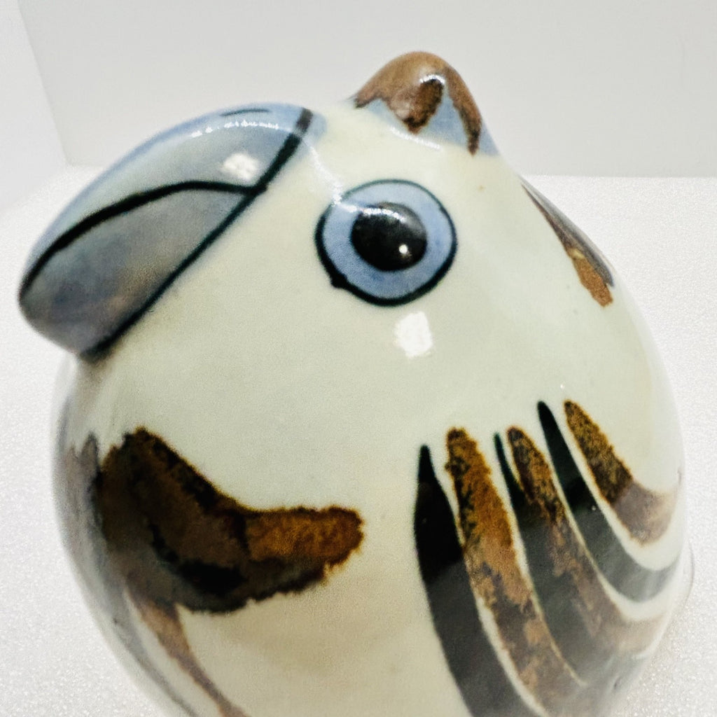 Vintage Tonala Mexico Pottery Bird Figurine Hand Painted Folk Art 5in