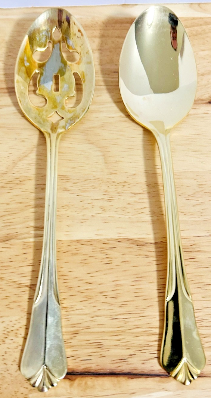 Hampton Silversmiths Gold Serving Pieces 6 Pc Set Spoon Fork Cake Server