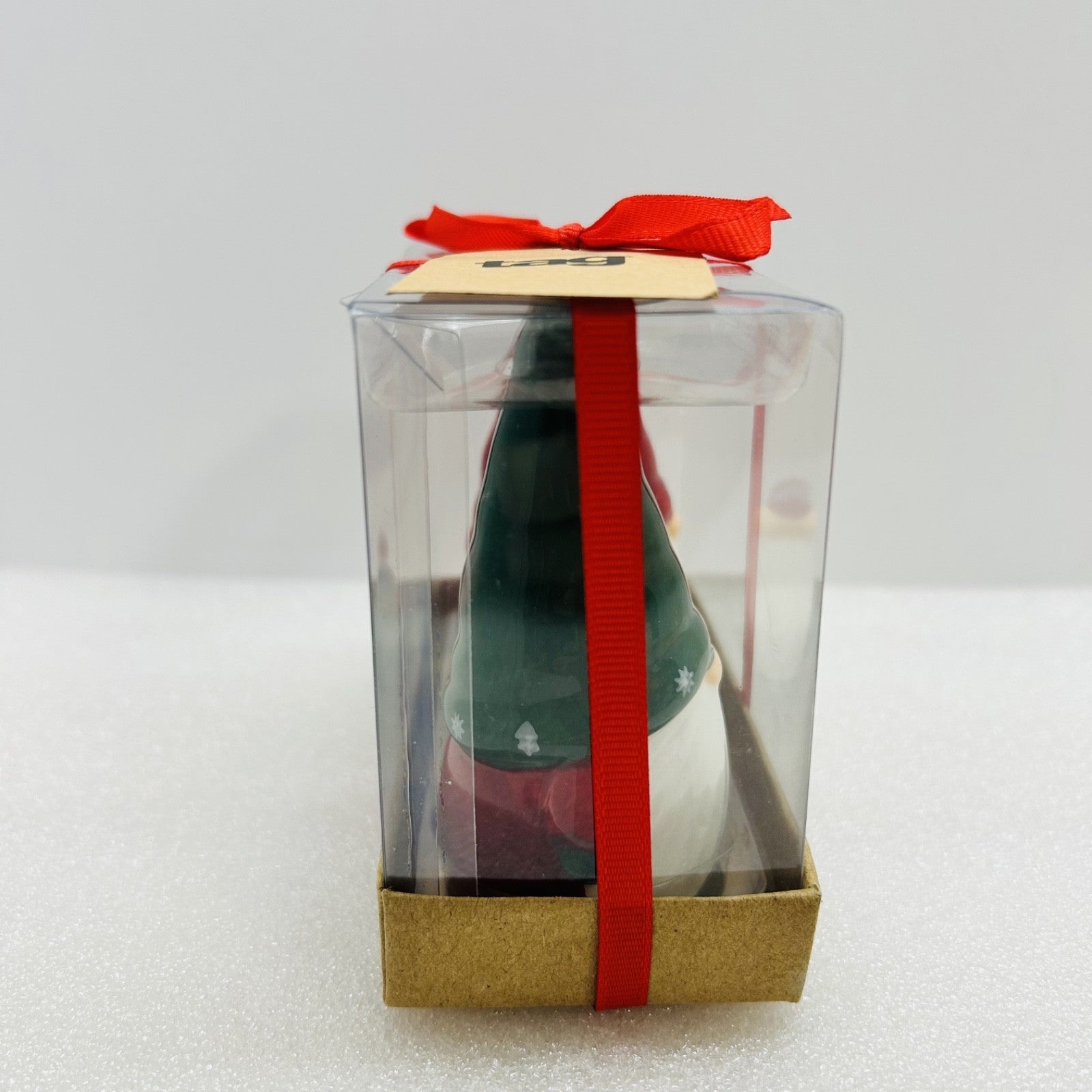 Tag Christmas Gnome Salt Pepper Shakers Set Ceramic Holiday NIB