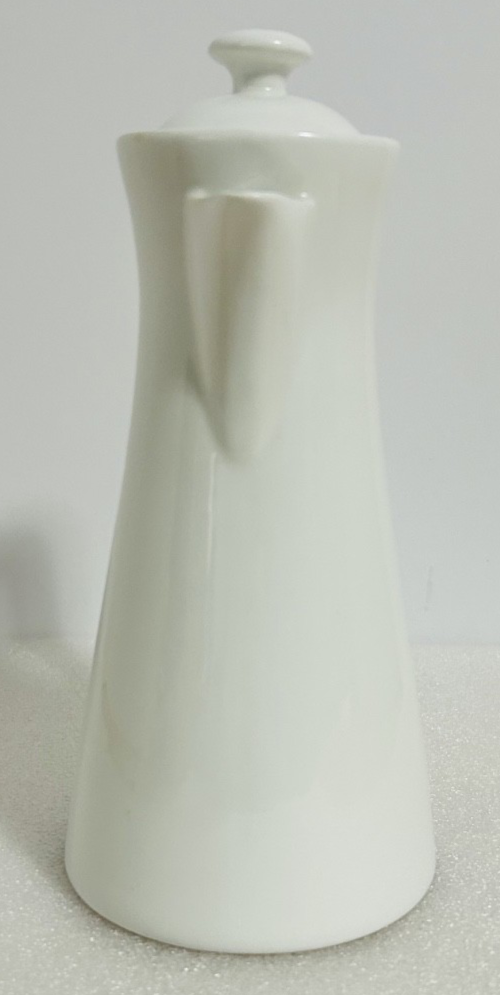 Vintage Gustavsberg Sweden White Coffee Pot w Lid Scandinavian Porcelain