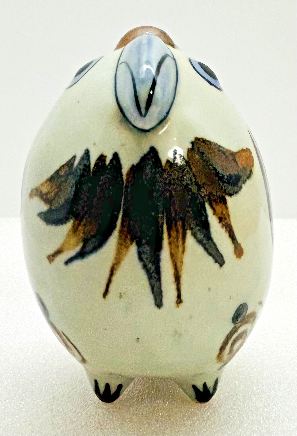 Vintage Tonala Mexico Pottery Bird Figurine Hand Painted Folk Art 5in