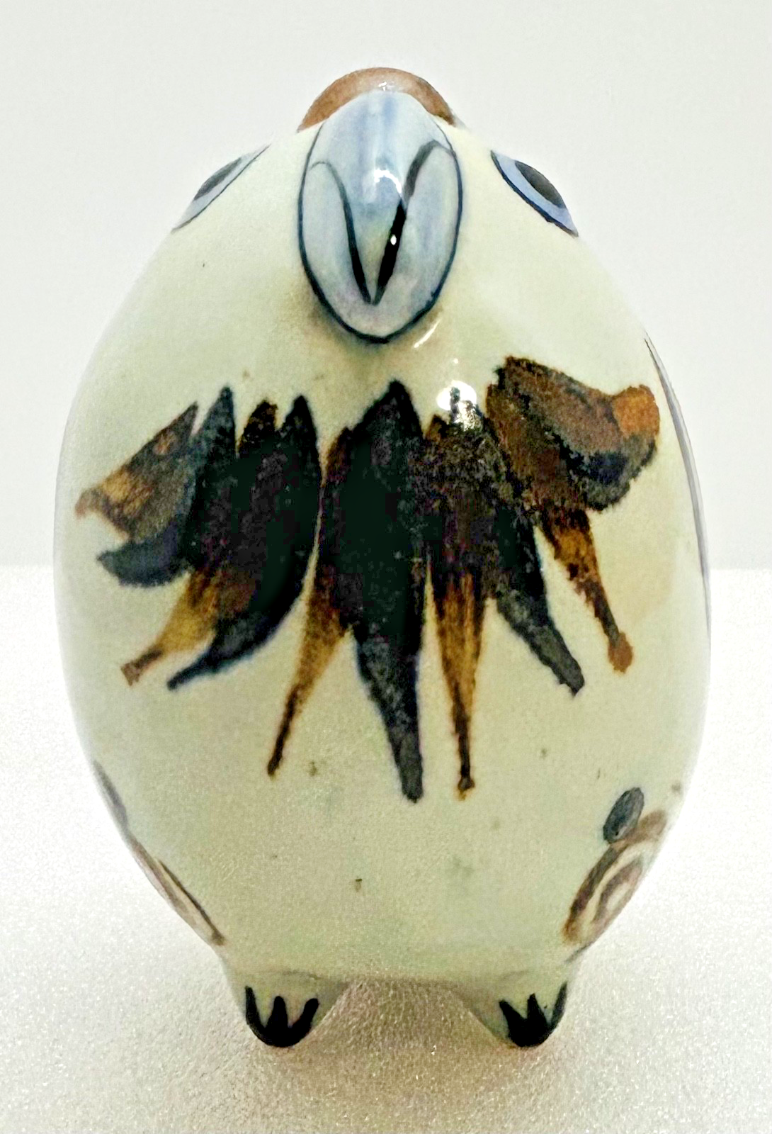 Vintage Tonala Mexico Pottery Bird Figurine Hand Painted Folk Art 5in