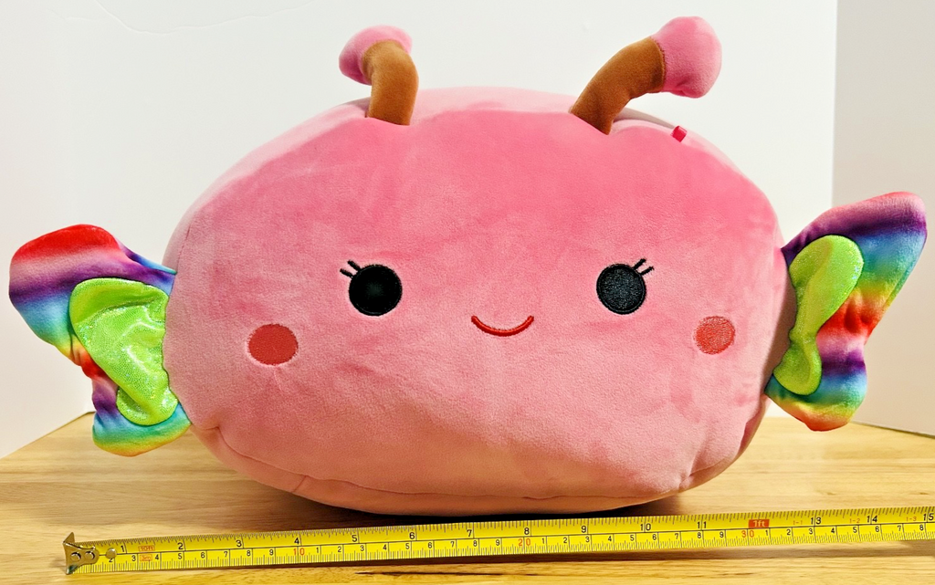 Squishmallows Stackable Pink Axolotl Plush Rainbow Gills Jazwares 16”