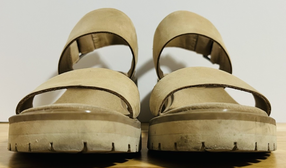 Timberland Women’s Platform Sandals Tan Nubuck Leather Size 6.5