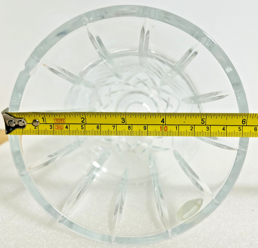 Vintage Cut Glass Hurricane Lamp Shade 8” Crystal Flared Globe