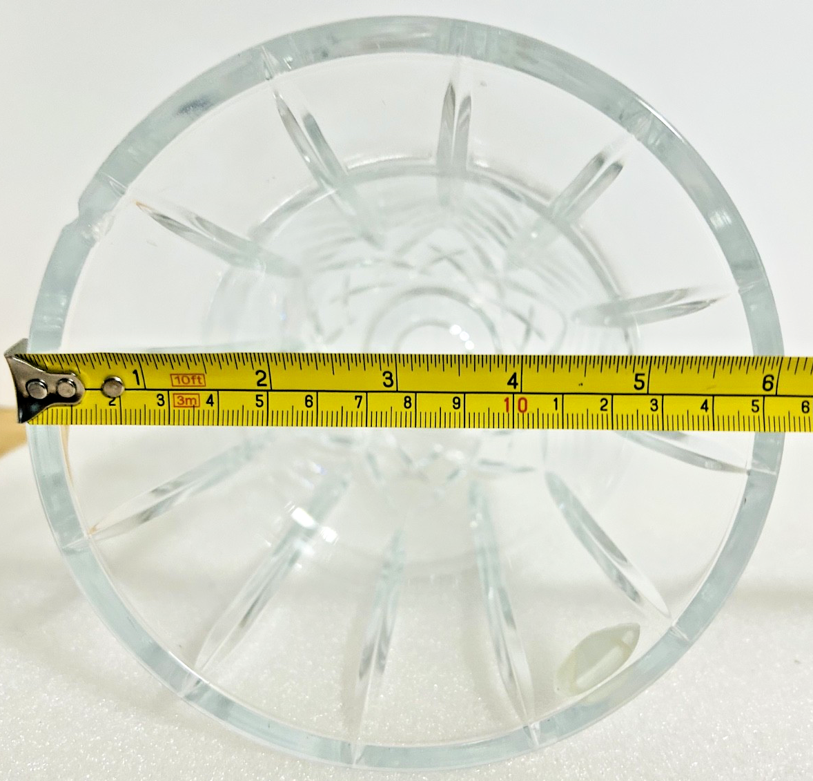 Vintage Cut Glass Hurricane Lamp Shade 8” Crystal Flared Globe