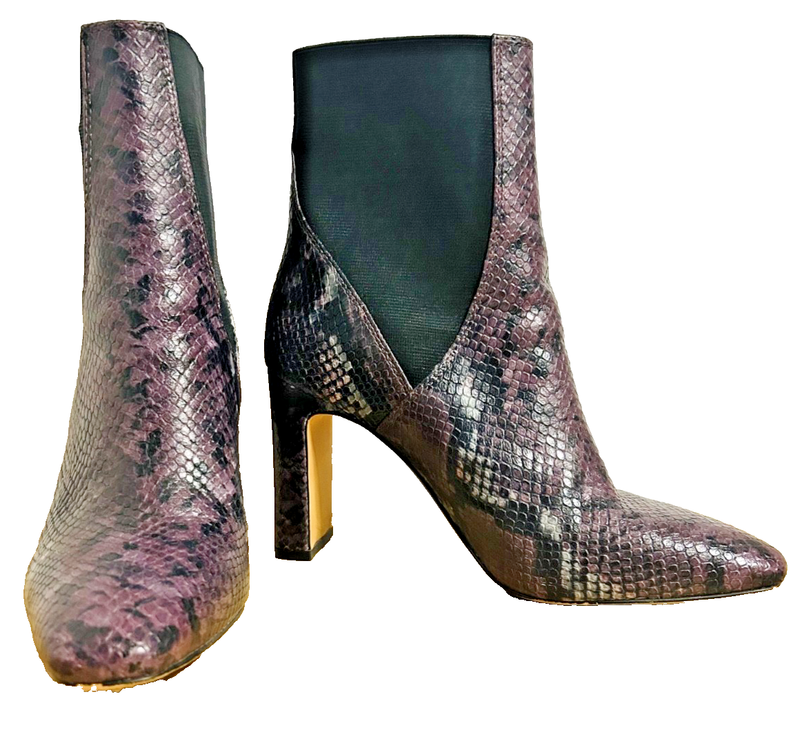 Vince Camuto Women’s 7.5M Purple Snakeskin Ankle Boots Heels