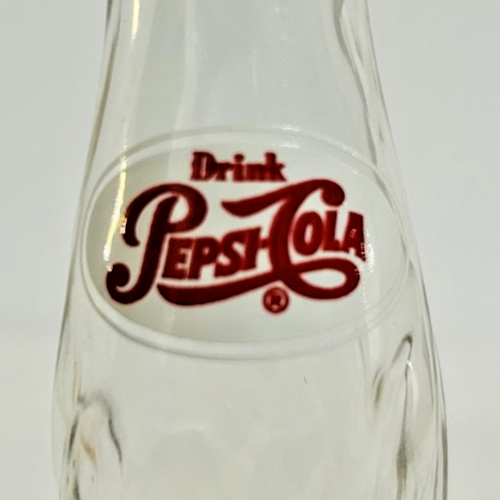 Vintage Pepsi Cola Mini Glass Shaker Advertising Novelty Bottle w/ Lid