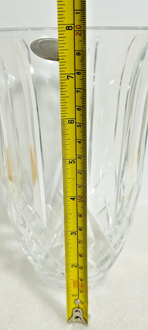 Vintage Cut Glass Hurricane Lamp Shade 8” Crystal Flared Globe