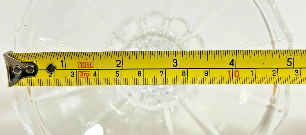 Vintage Clear Pressed Glass Pedestal Candle Holder 4.25” Octagon