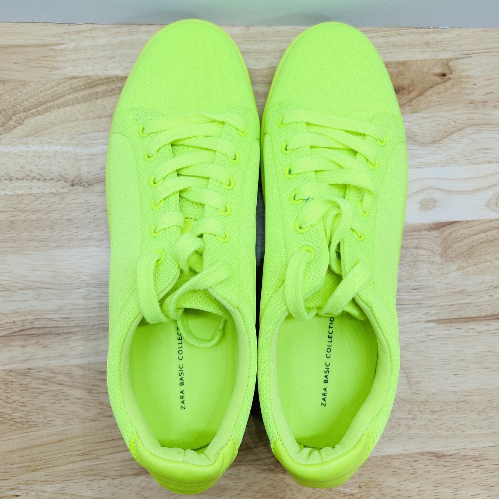 Zara Basic Collection Neon Yellow Sneakers Womens EU 38 US 7.5 8