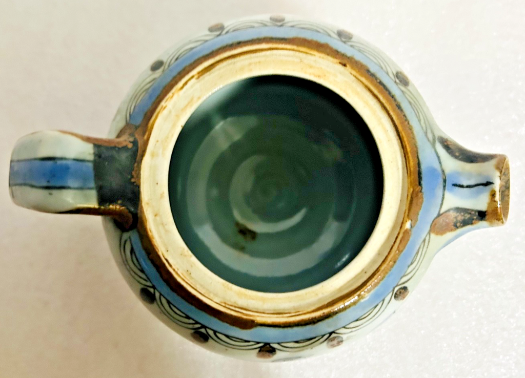 El Palomar Mexico Bird Teapot w Lid Tray Dish Set Blue Pottery VTG