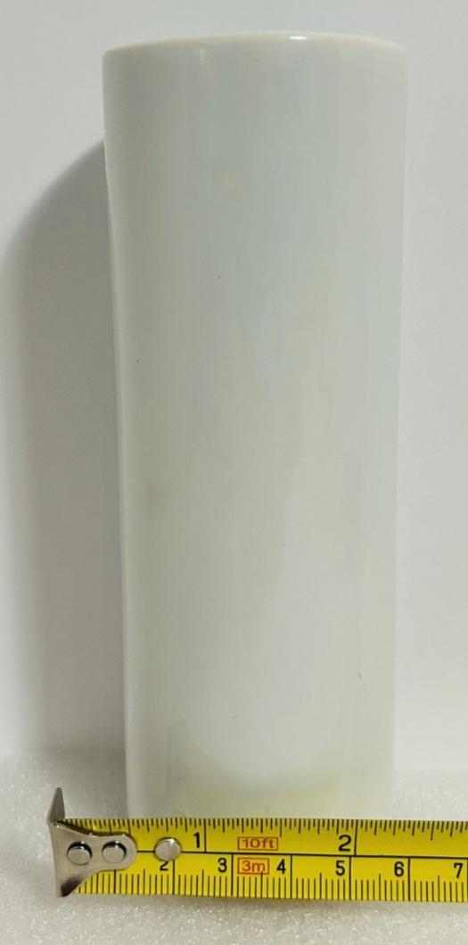 McCoy USA White Cylinder Vase Pair Mid Century Modern Pottery
