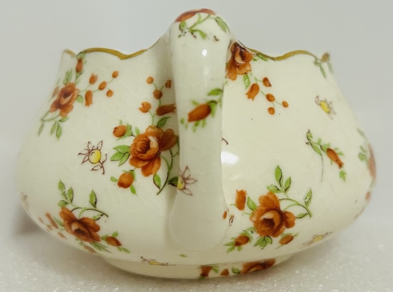 Vintage MM Japan Floral Creamer Sugar Bowl Set Gold Trim