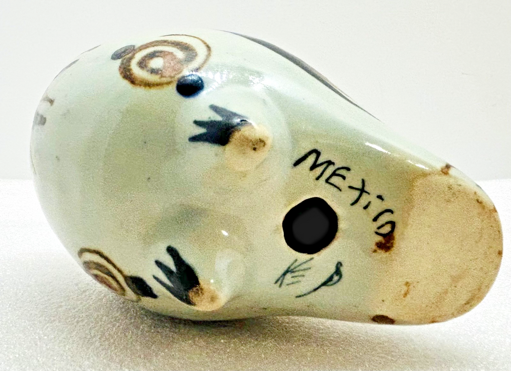 Vintage Tonala Mexico Pottery Bird Figurine Hand Painted Folk Art 5in