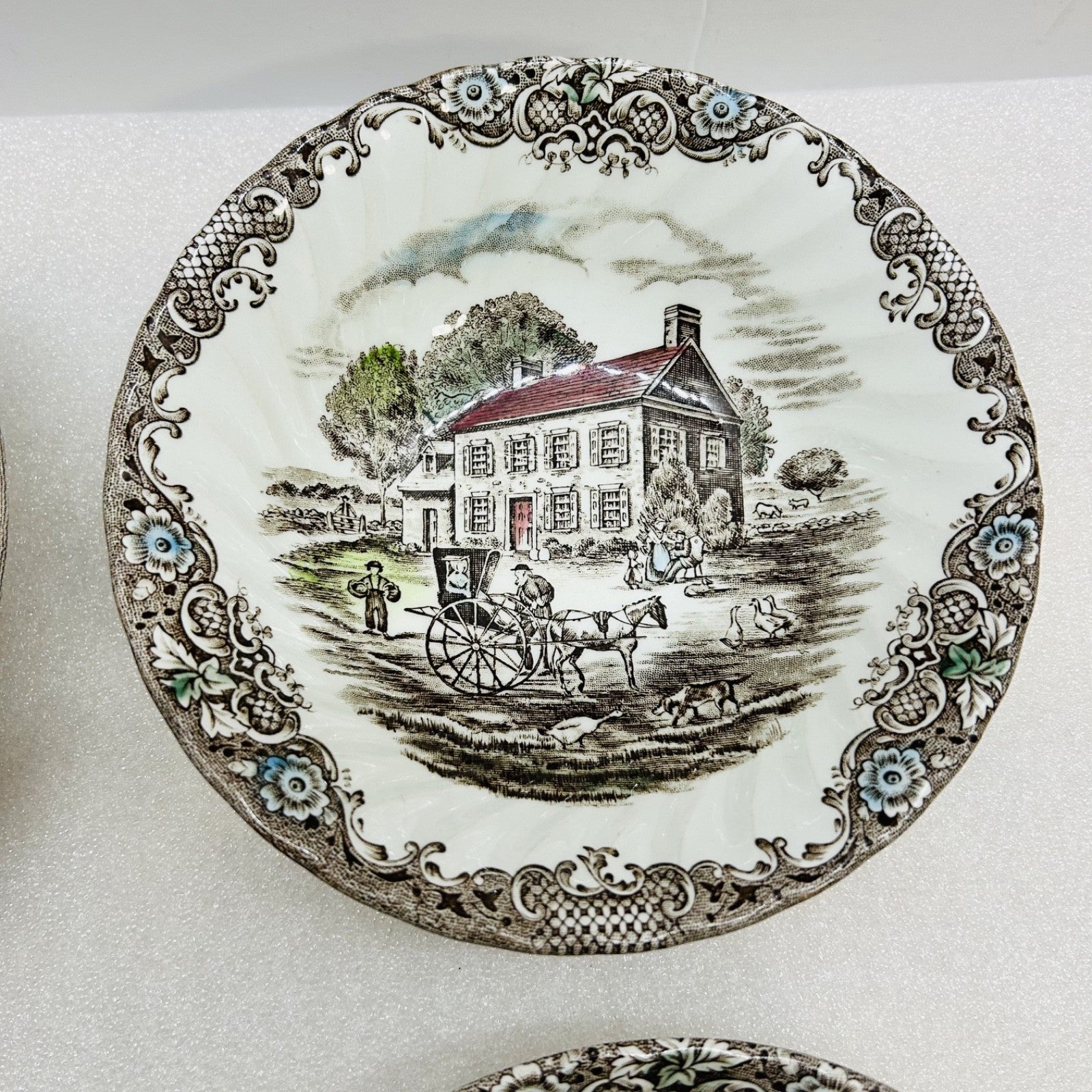 Johnson Brothers Pennsylvania Fieldstone Soup Cereal Bowls Set of 4 England