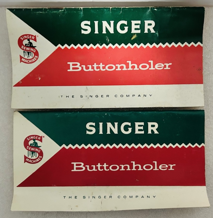 Singer Automatic Buttonholer Attachment w Templates Box Manuals Made USA