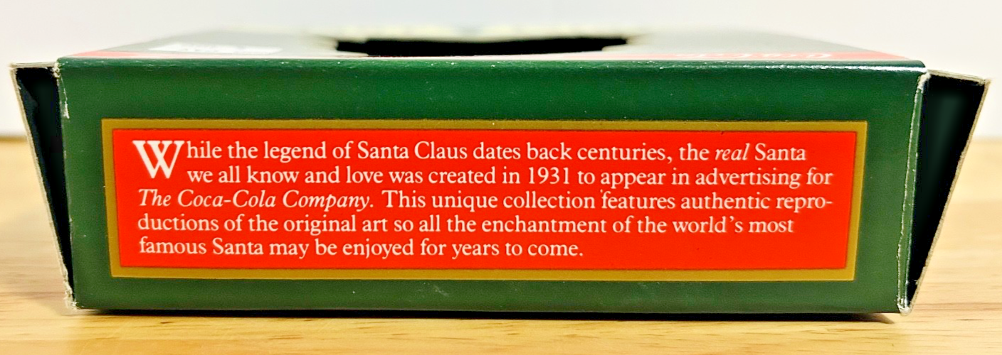Coca-Cola Trim-A-Tree Collection Bottle Cap Santa Christmas Ornament w/ Box 1990