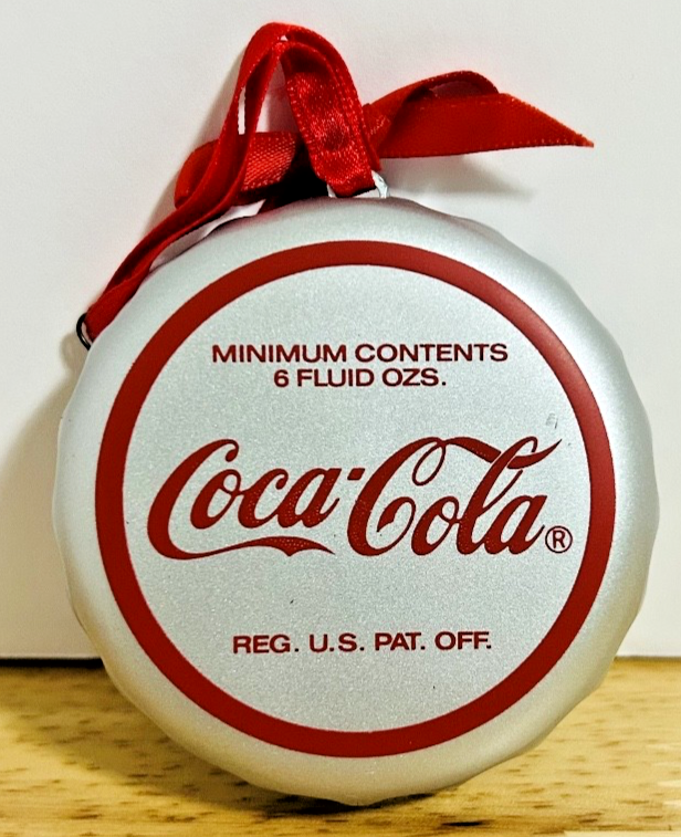 Vintage Coca-Cola Trim-A-Tree Christmas Ornament Bottle Cap Santa NIB