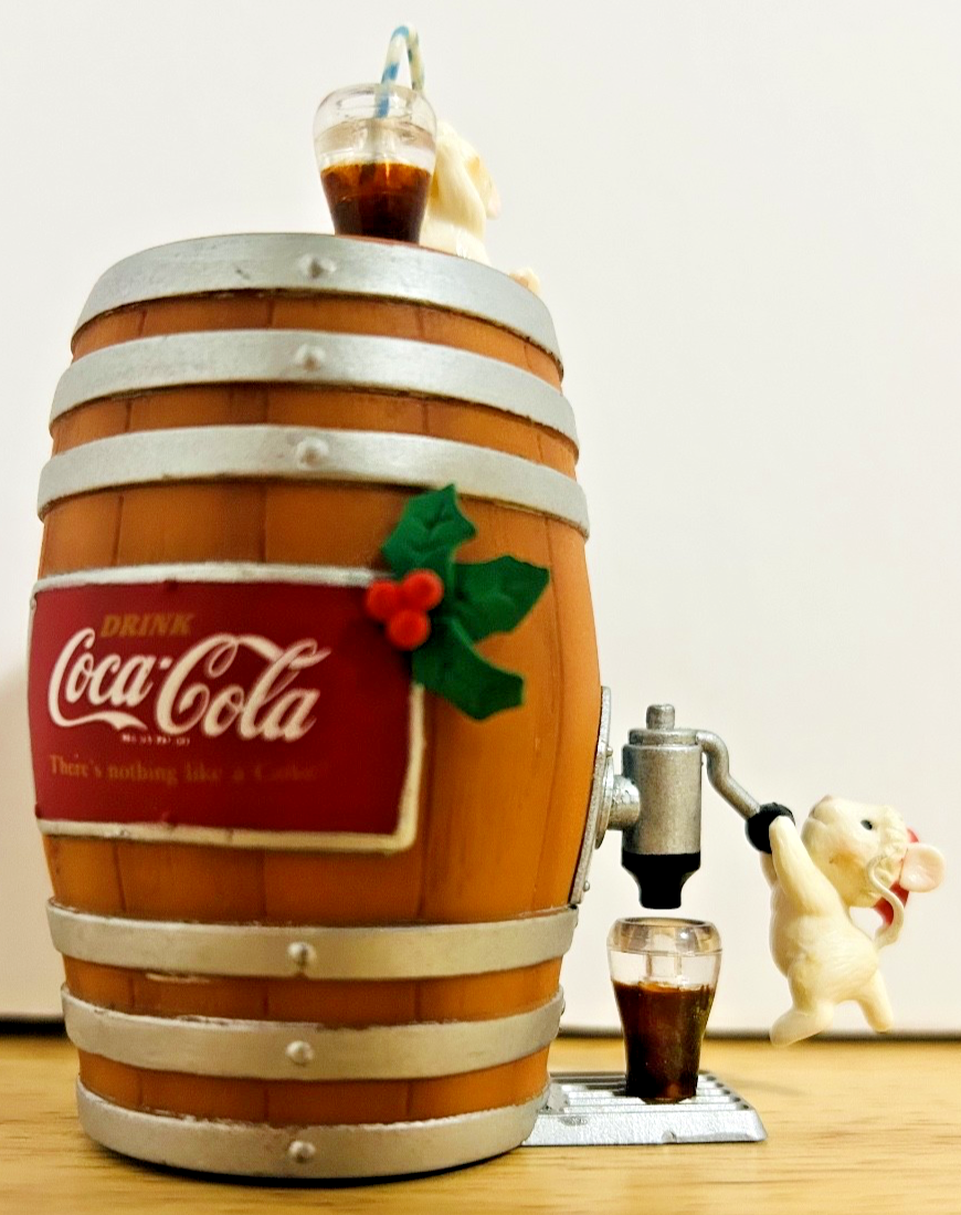 1992 Coca-Cola “The Cold, Crisp Taste of Coke” Ornament 583766 Mice & Barrel Box
