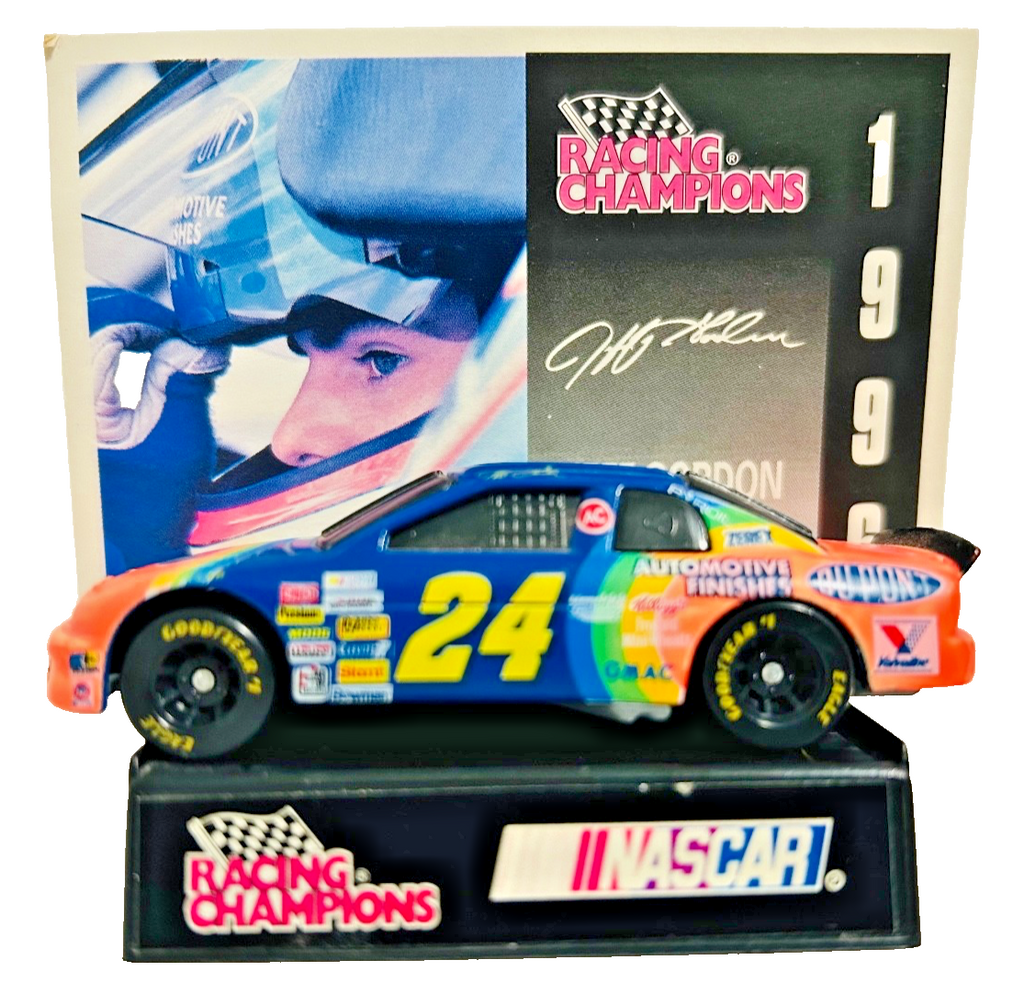 Racing Champions Jeff Gordon #24 DuPont 1:64 NASCAR Diecast Car + Card Stand